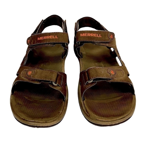 Merrell Men’s Dark Earth/Marmalade Air Cushion Sandals - Picture 5 of 15